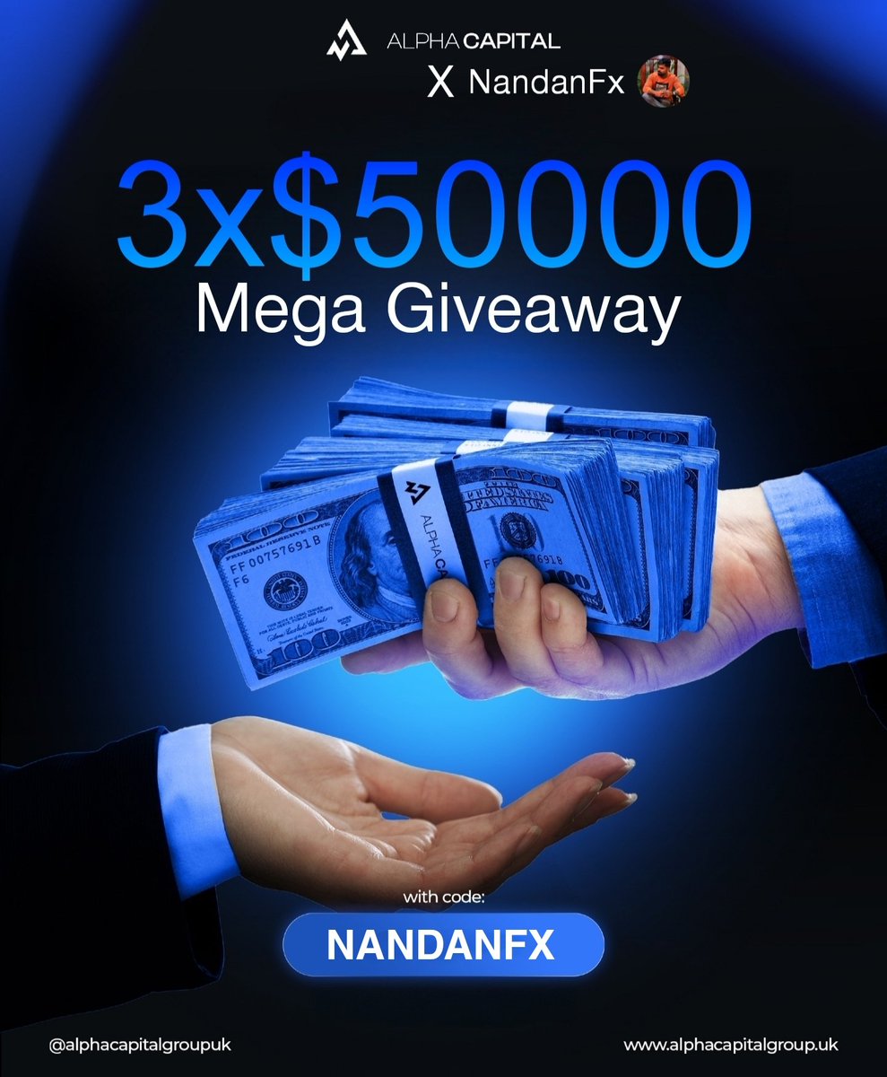 Alpha Capital X NandanFx Giveaway 💯🚀 
1. Registration (MOST IMPORTANT) - shorturl.at/e6WXw
2. Repost &amp; Tag 2 Friends!
3. Follow - (<a href="/AlphaCapitalUK/">Alpha Capital Group</a> <a href="/Abhinandanfx/">Nandan Fx</a> ) 
4. Join Discord - discord.gg/fBaqgxX2vV
5. Share Successful Screenshot of Registration in the comments!