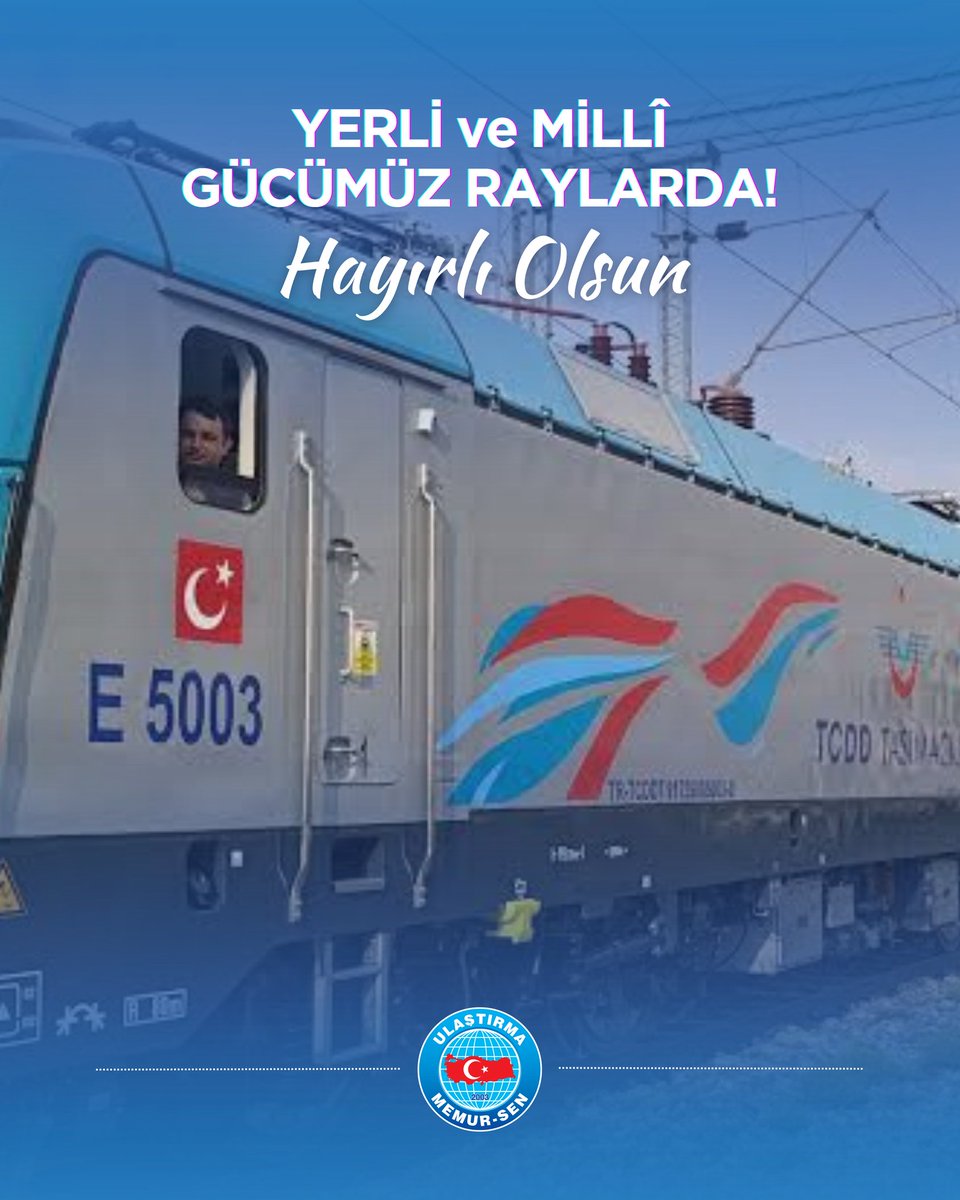🚆 Yerli ve Millî Gücümüz Raylarda!

TÜRASAŞ tarafından yerli ve millî imkânlarla üretilen E5000 serisi ana hat elektrikli lokomotiflerden E5003, ilk ticari seferini başarıyla gerçekleştirdi.

Eskişehir Hasanbey-Sazılar hattında 125 km yol alarak, 617 ton yük taşıyan bu