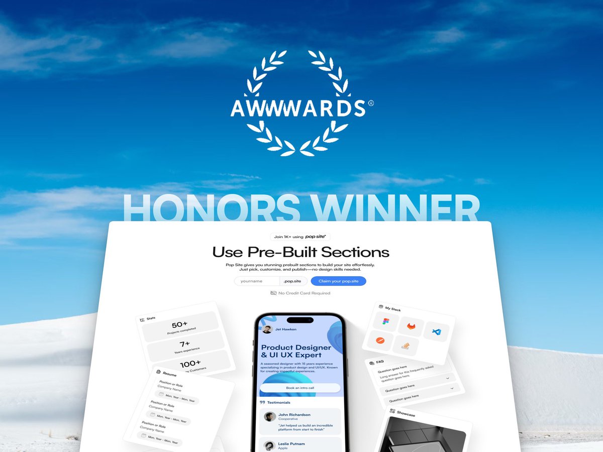 popdotsite's tweet image. good news fam

thanks @awwwards 🥶🫡