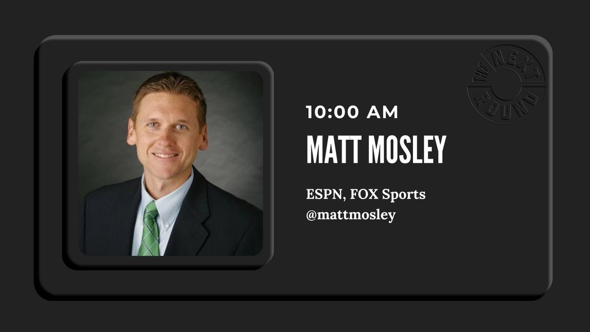 NextRoundLive's tweet image. Coming up next: ESPN, FOX Sports Columnist, @mattmosley
WATCH - youtube.com/live/UFSwA3rny…