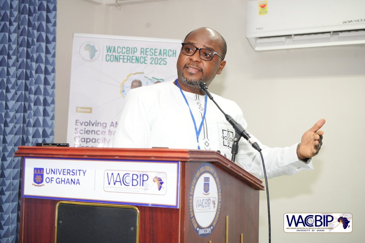Our first #WRC2025 plenary session is expertly chaired by Prof. Theresa Manful Gwira and Prof. Neils Ben Quashie. 
Dr. Leopold Tientcheu of MRC Unit The Gambia opened with a powerful presentation on tackling tuberculosis in Africa, highlighting the urgent need for inclusive,
