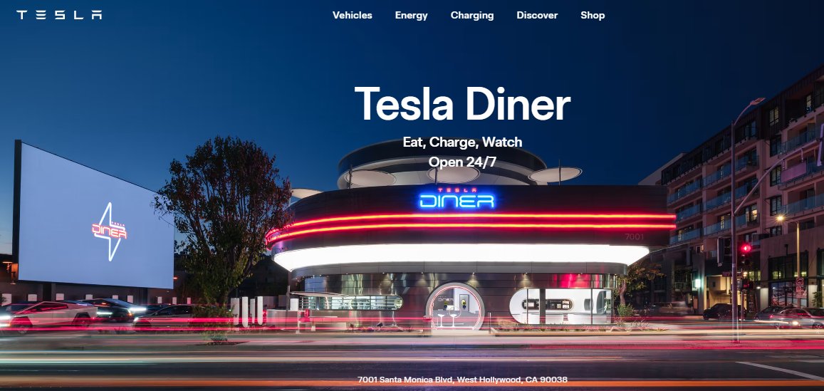 eldaminato's tweet image. Este es el primer "Tesla Diner" que abrió la compañía en Hollywood, California esta semana. Es una superestación de carga con 80 equipos para los EV compatibles con NACS, lo que la convierte en la mas grande a nivel global.
Además incorporaron un restaurante con 250 asientos o…