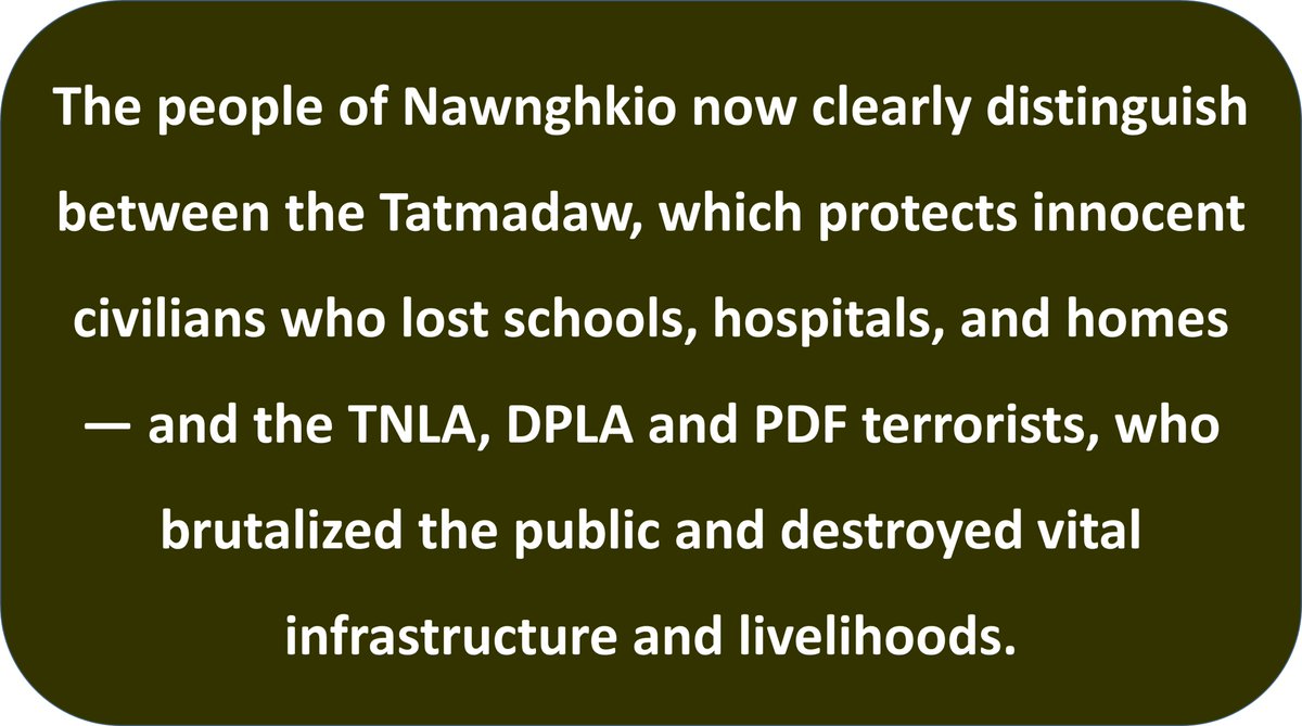 LauHonMeng's tweet image. "Make it known to the people in villages under terrorist control—let them see and hear for themselves." #MyanmarFactCheck #WhatsHappeningInMyanmar