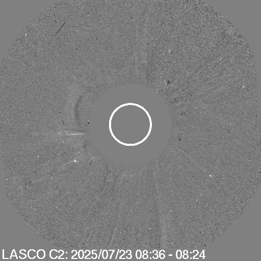 JAtanackov's tweet image. Seeing a faint and slow partial halo CME in the latest LASCO C2 imagery. More soon.