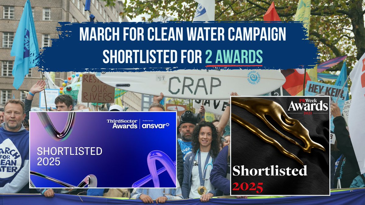 RiverActionUK (@riveractionuk) on Twitter photo 🎉 We’re thrilled to announce that River Action’s March for Clean Water campaign has been shortlisted for 2 awards - <a href="/PRWeekAwards/">PRWeekAwards</a>'s Best Environmental Purpose Campaign and the Big Impact Award at the <a href="/ThirdSector/">Third Sector</a> Awards 2025! 🏆
This nomination recognises the incredible impact 🎉 We’re thrilled to announce that River Action’s March for Clean Water campaign has been shortlisted for 2 awards - <a href="/PRWeekAwards/">PRWeekAwards</a>'s Best Environmental Purpose Campaign and the Big Impact Award at the <a href="/ThirdSector/">Third Sector</a> Awards 2025! 🏆
This nomination recognises the incredible impact