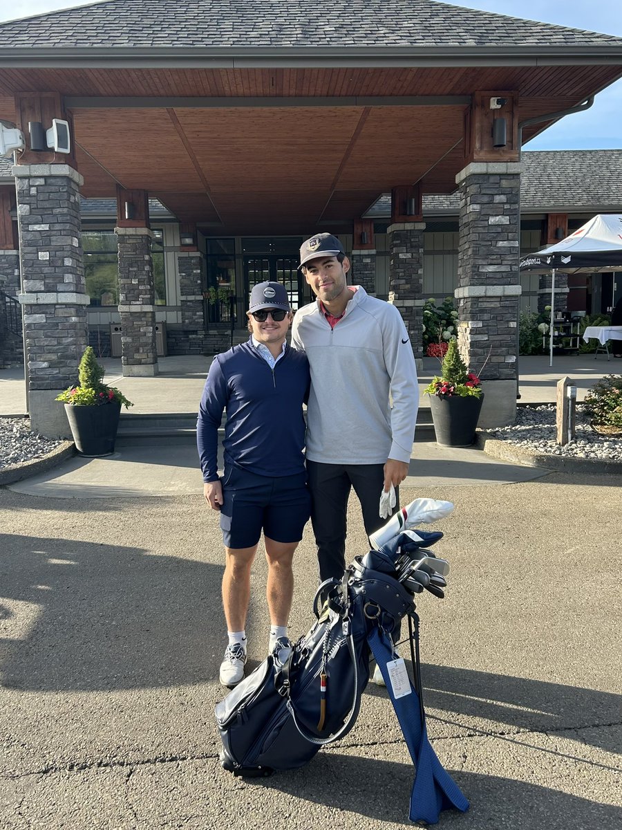 EdmOilKings's tweet image. Rise and shine! ☀️
Oil Kings alumni Trey Fix-Wolansky and Matthew Robertson and paired up and ready to hit the links this morning at the Mark Spector Golf Classic! ⛳️