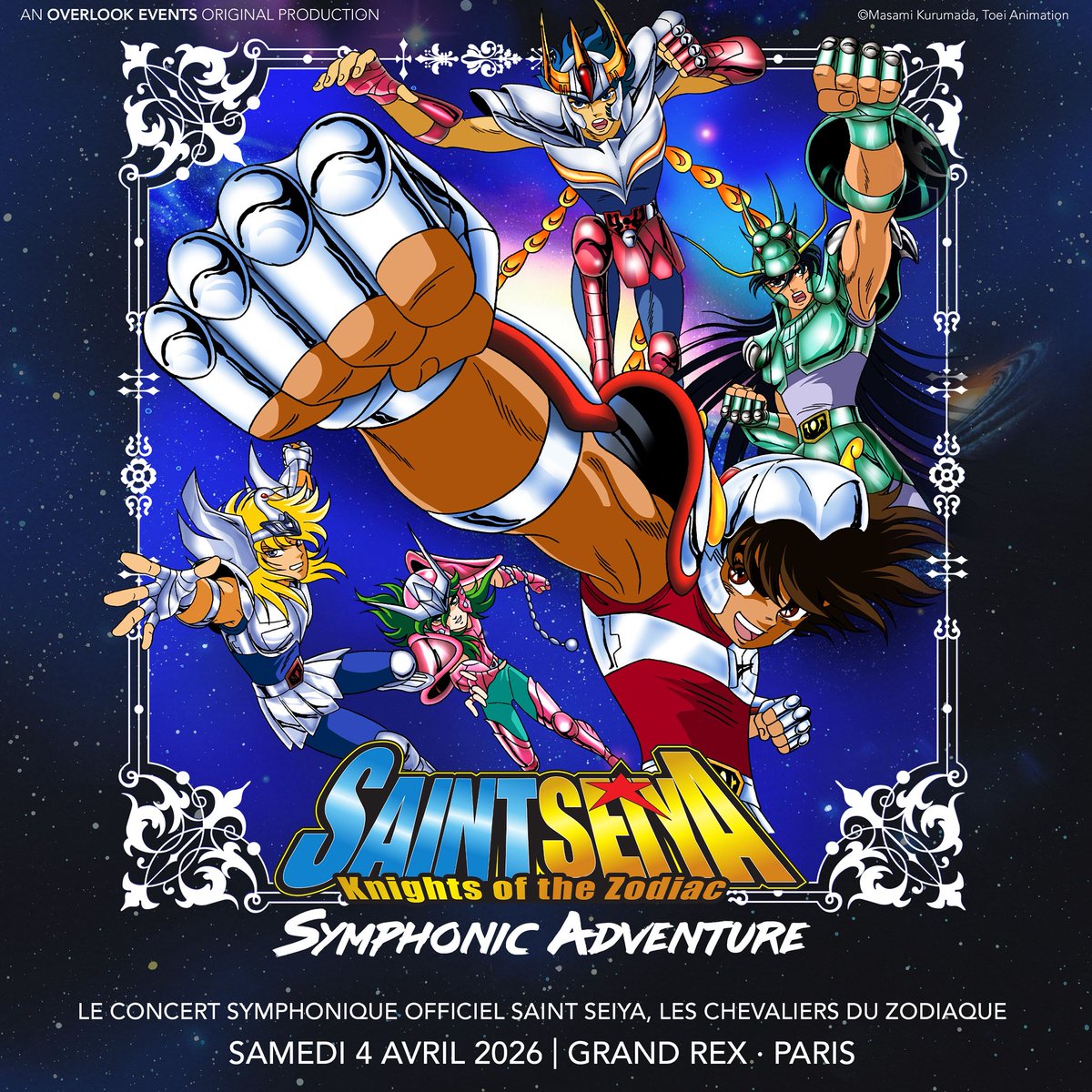 LeGrandRex's tweet image. SAINT SEIYA SYMPHONIC ADVENTURE arrive au #GrandRex pour fêter les 40 ans de la série culte ! ⚔️
Revivez l’histoire des Chevaliers du Zodiaque sur écran géant, avec orchestre symphonique en live, lumières, effets et musiques de Seiji Yokoyama parfaitement synchronisés.
📅 4…