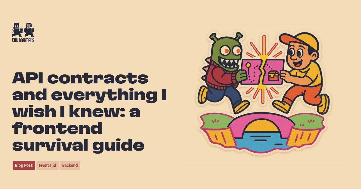 evilmartians's tweet image. Frontend engineers, if you’ve ever felt the burn of mismatched expectations between your team and the backend team, this post is for you. We explain how API Contracts can align teams, reduce bugs, and up delivery speed. evilmartians.com/chronicles/api…
