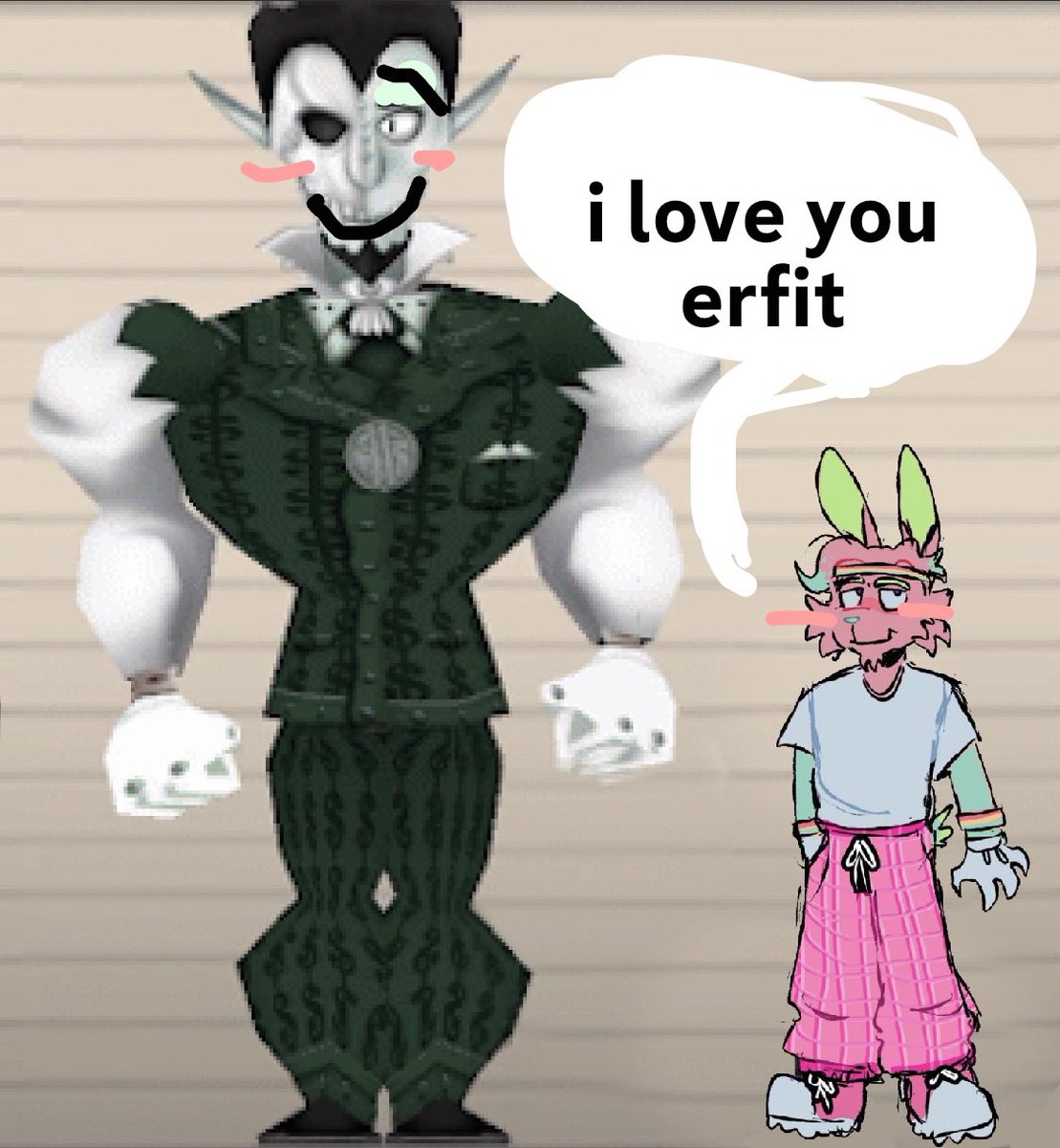 chiprevvington's tweet image. so many new followers hold on i gotta keep the rent low. I SELFSHIP MY WOKE PINK RABBIT SONA WITH A TOONTOWN CHARACTER