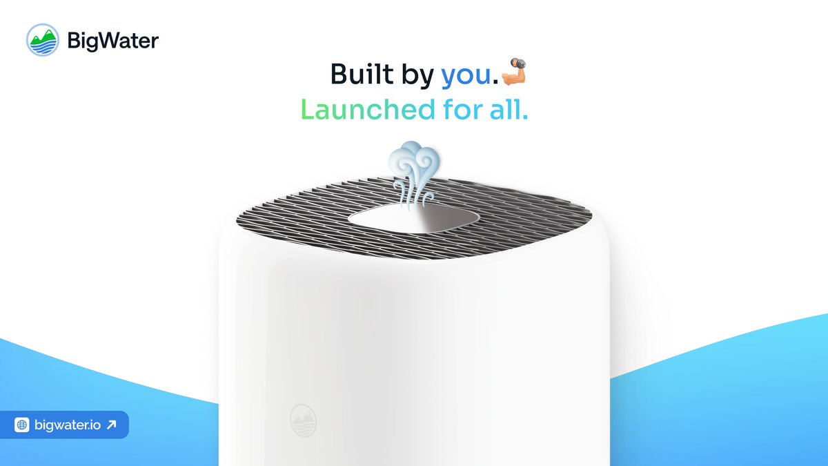 BigWater (@bigwprotocol) on Twitter photo To everyone
Breathed cleaner
Funded water
 
This moment - this TGE - is your proof
 
You weren’t early.
You were essential.
🌊🌱💧 To everyone
Breathed cleaner
Funded water
 
This moment - this TGE - is your proof
 
You weren’t early.
You were essential.
🌊🌱💧