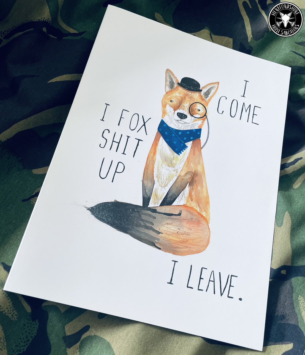 HertsHuntSabs's tweet image. 𝐈 𝐂𝐎𝐌𝐄 𝐈 𝐅𝐎𝐗 𝐒𝐇𝐈𝐓 𝐔𝐏 𝐈 𝐋𝐄𝐀𝐕𝐄
A4 fox print
To be in with a chance to win all you need to do is buy us a Kofi (finishes 30th July)
Money raised for this auction will go towards saving wildlife in the upcoming season.
ko-fi.com/hhsabs