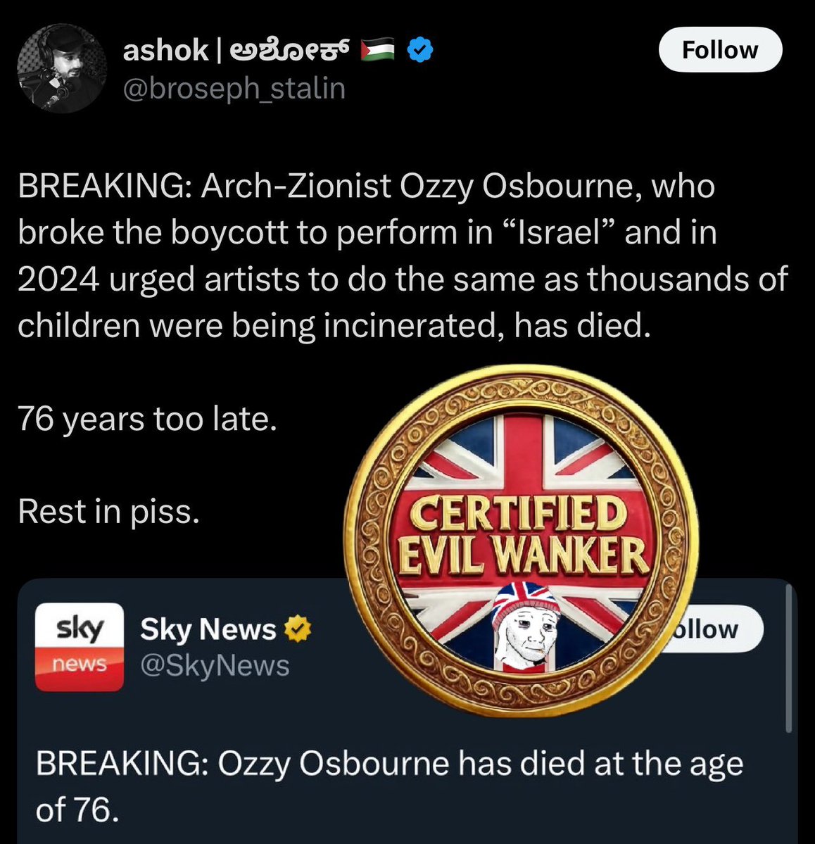 IfindWankers's tweet image. These pro-pally evil wankers are taking the absolute piss now!
All these wankers need rounding up and shipped to Gaza!
๐โ๐ป๐ฆ๐๐ป๐คฌ