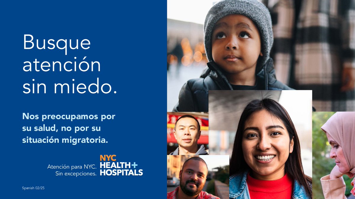 NYCHealthSystem's tweet image. Busque atención sin miedo. Nos preocupamos por su salud, no por su situación migratoria: on.nyc.gov/2QpEohv.