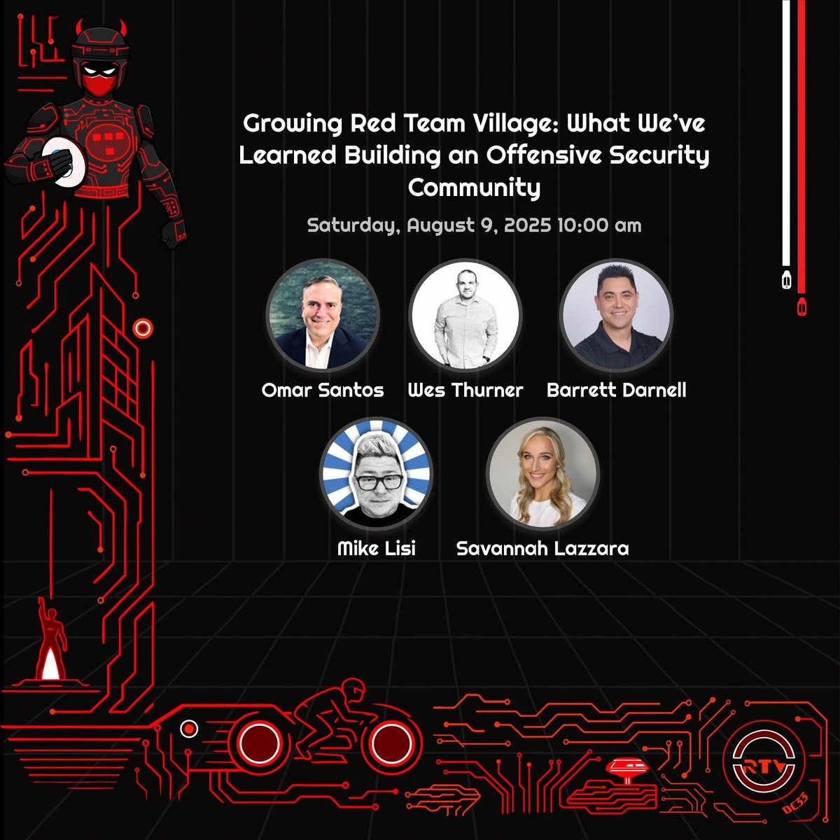 RedTeamVillage_'s tweet image. 🔍 Growing Red Team Village: What We’ve Learned Building an Offensive Security Community – @mikehacksthings, @lazzslayer, @santosomars, @NopResearcher & @pwnEIP share lessons from growing RTV, scaling events, and mentoring new leaders at @redteamvillage_ @defcon 33! ⚡