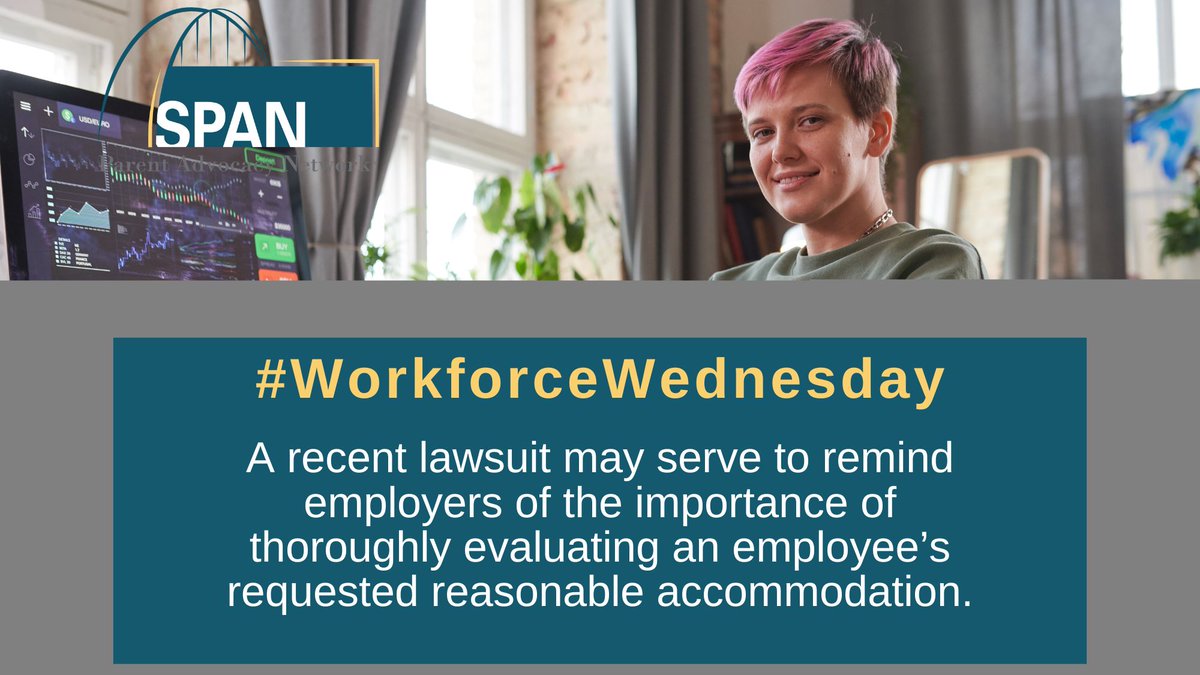 RaiseCenter's tweet image. Reminder to Employers: a recent lawsuit may serve to remind employers of the importance of thoroughly evaluating an employee’s requested reasonable accommodation. ogletree.com/insights-resou… #WorkforceWednesday #YETI-RAISE @RAISECenter