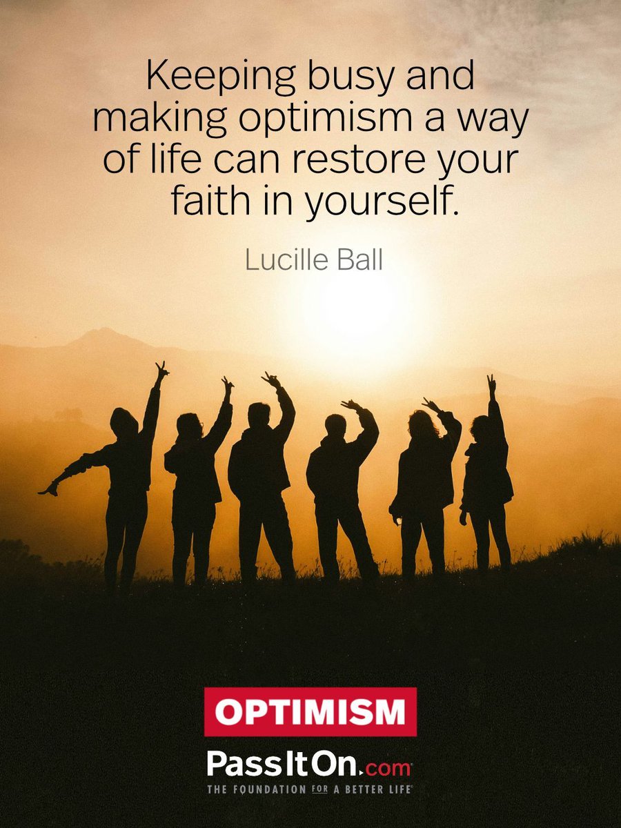 MarshaCollier's tweet image. “Keeping busy and making optimism a way of life can restore your faith in yourself.”
~ Lucille Ball actress
#WednesdayWisdom
#Quoteoftheday