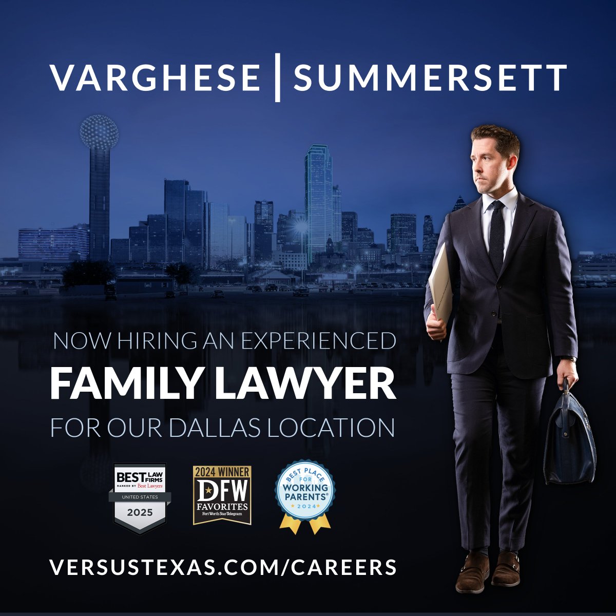 VersusTexas's tweet image. We’ve seen tremendous growth in our family law division and we’re looking to expand our team – with the best of the best in family law. If you are a motivated self-starter with an excellent track record and reputation in Dallas or Fort Worth, we want to talk to you! Reach out to…