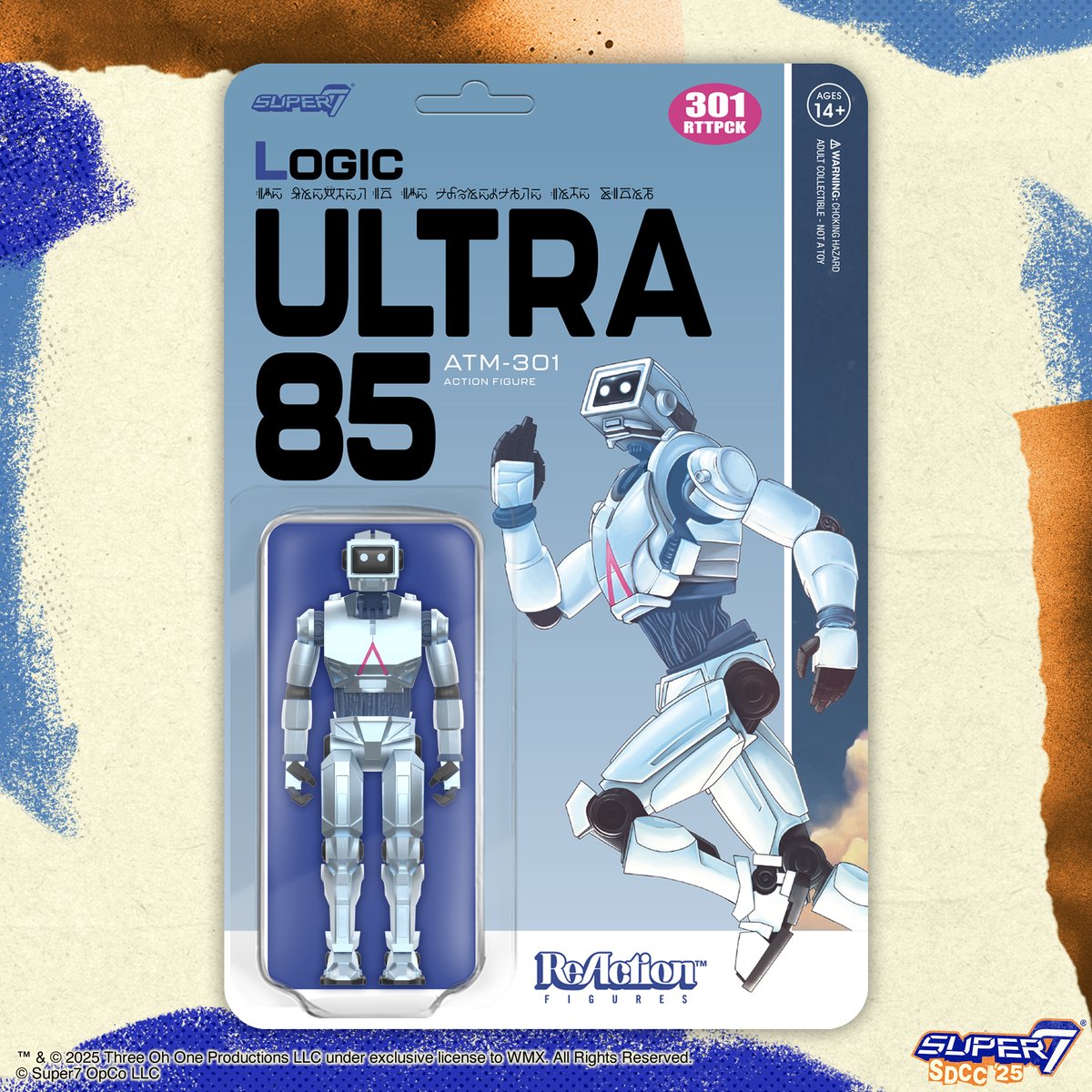 super7store's tweet image. A utility robot just might come in handy in 2115, especially if you find yourself on a space journey. Continue your Ultra 85 adventures through the cosmos with this SDCC-exclusive ATM-301 ReAction Figure in Atom Blue. Coming soon! #Super7 #SDCC
