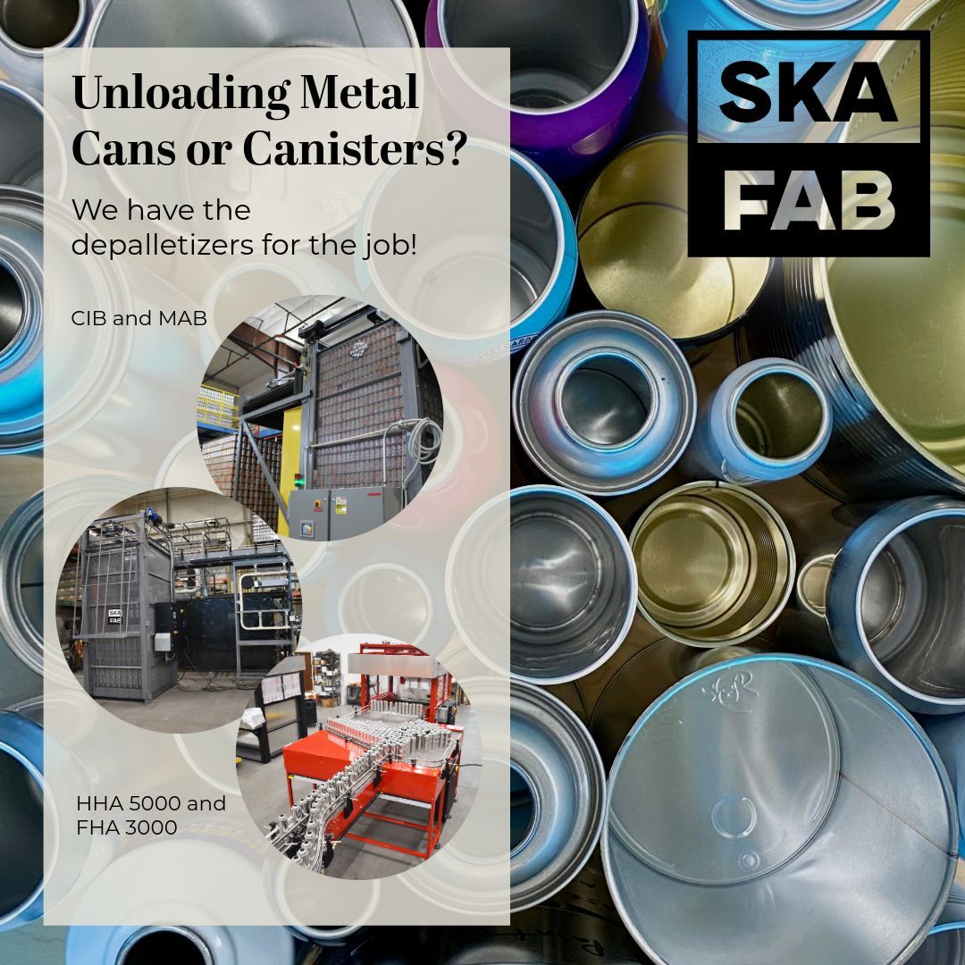 Moving metal cans or containers? We’ve got you covered.

Engineered for high performance across canning and packaging lines.
Find the right fit for your line: 
skafabricating.com/contact-us/