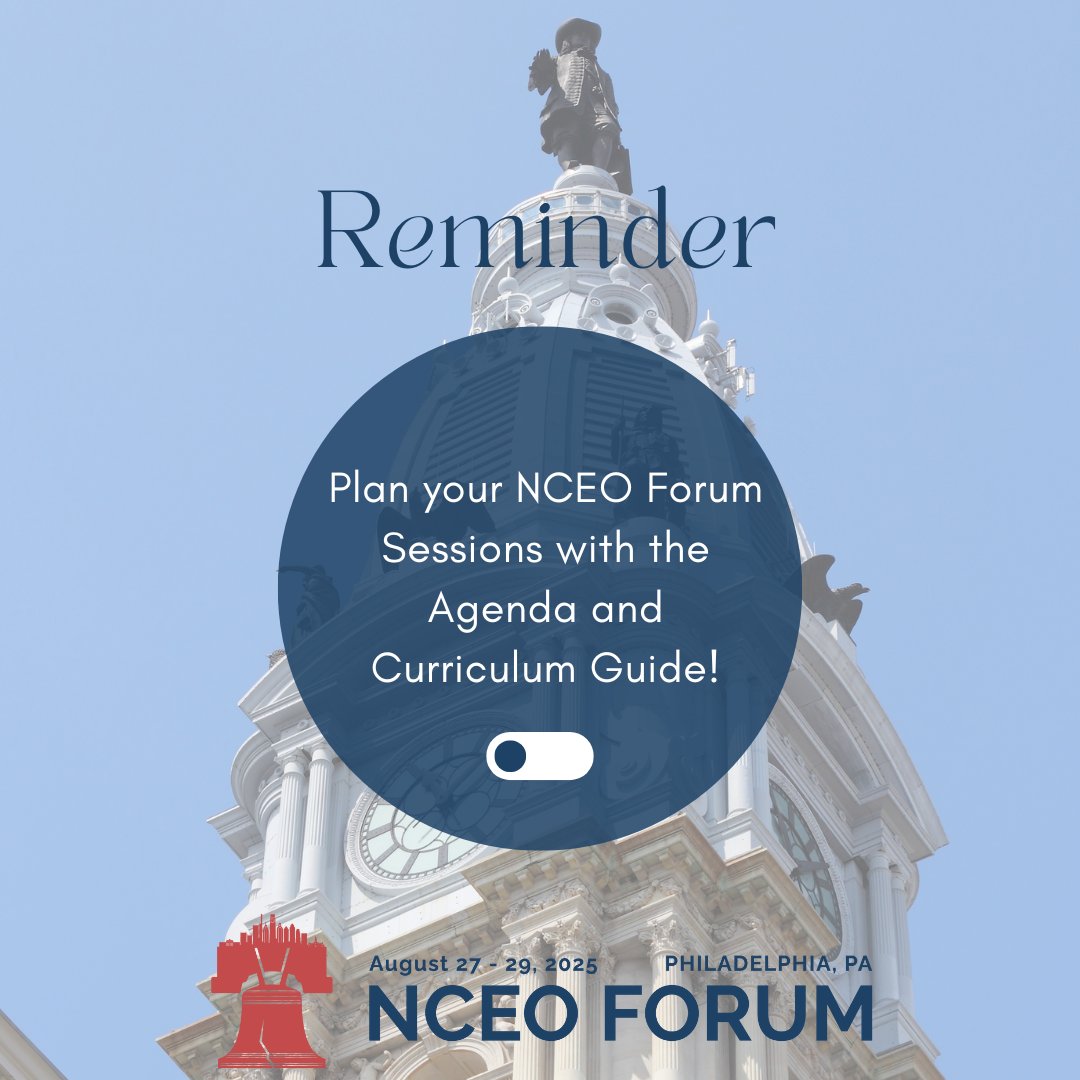 theNCEO's tweet image. 📋 Reminder 📋
Make the most of your NCEO Forum experience! Check out our agenda and curriculum guide online to customize your content journey. Browse by track, job function, ESOP stage, and content level to plan your path and maximize your impact.
forum.nceo.org/registration