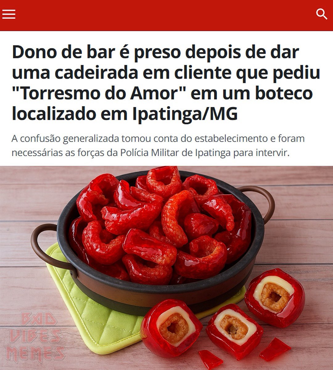 BadVibesMemes's tweet image. essas comidas do amor estão indo longe demais