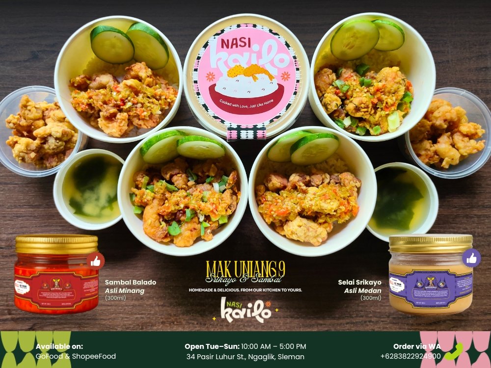 makuniang_9's tweet image. Dulu cuma buat keluarga,
sekarang dibagi buat kalian yg kangen rasa rumahan.
Mak Uniang 9 hadir dengan:
πΆοΈ Sambal Balado Asli Minang
π Selai Srikayo Asli Medan
π Rice Bowl Nasi Kailo
π₯ Susu Sapi Segar
Autentik, 100% natural, dan penuh rasa dari rumah kami ke meja makanmu π.