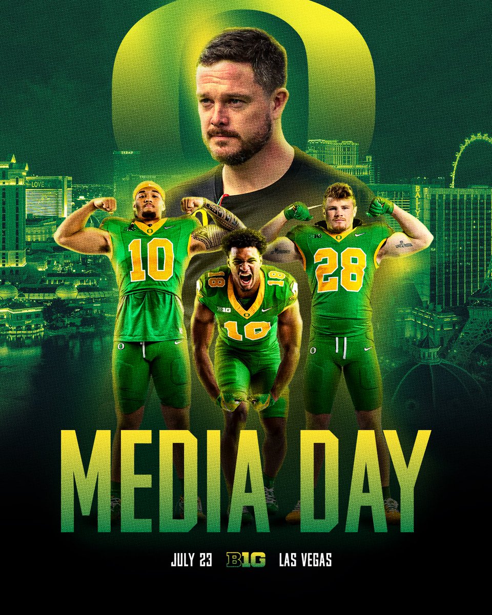 oregonfootball's tweet image. Ready to talk ball.
Ducks take center stage today at Big Ten Media Day in Las Vegas.
#GoDucks x @bigten