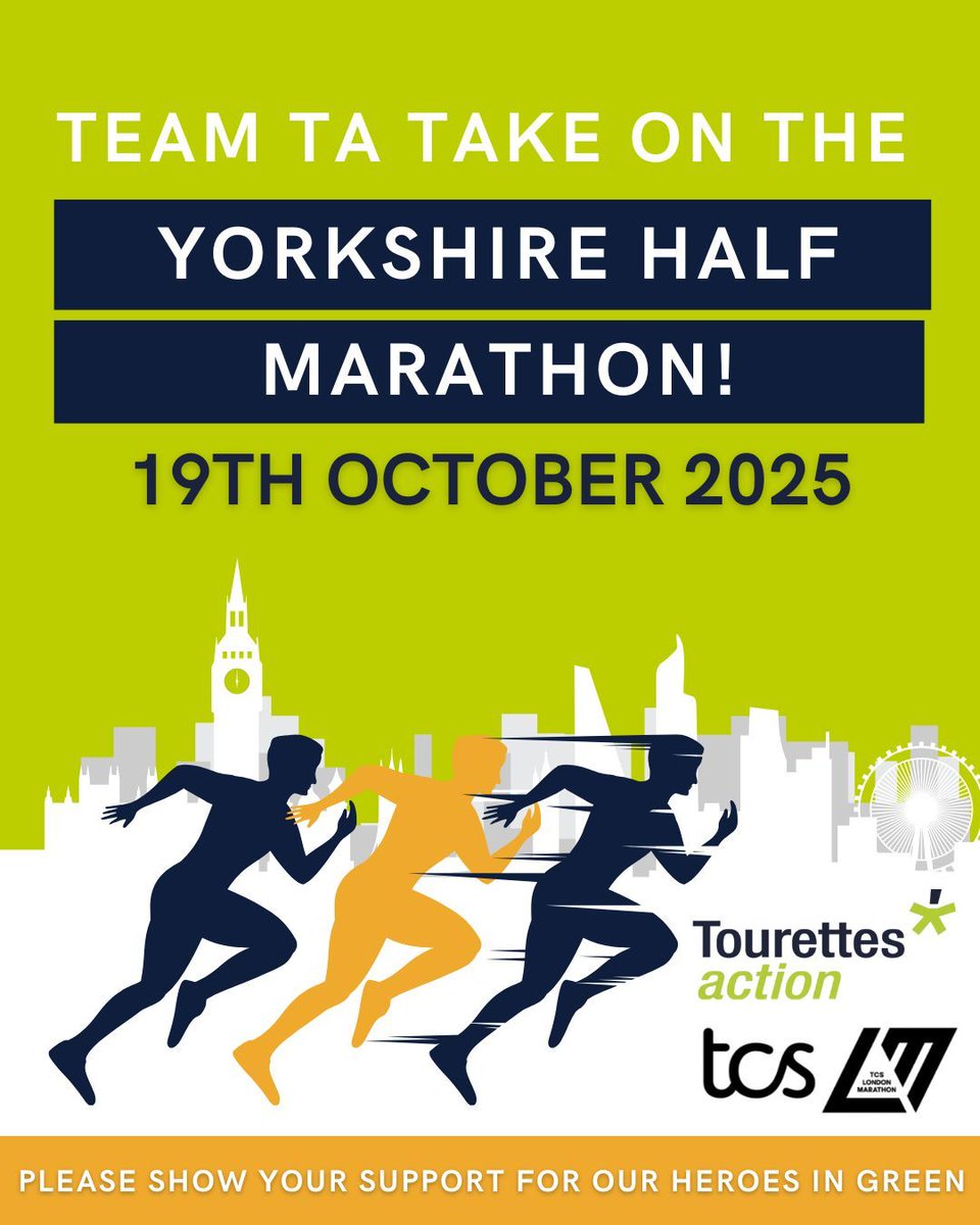 tourettesaction's tweet image. Run the Yorkshire Marathon for FREE!
Grab your charity place by raising £575 for Tourettes Action and help support those living with Tourette’s.
📍 York | 📅 19 Oct 2025
🔗 buff.ly/07QVc3z
Let’s go! 💪
