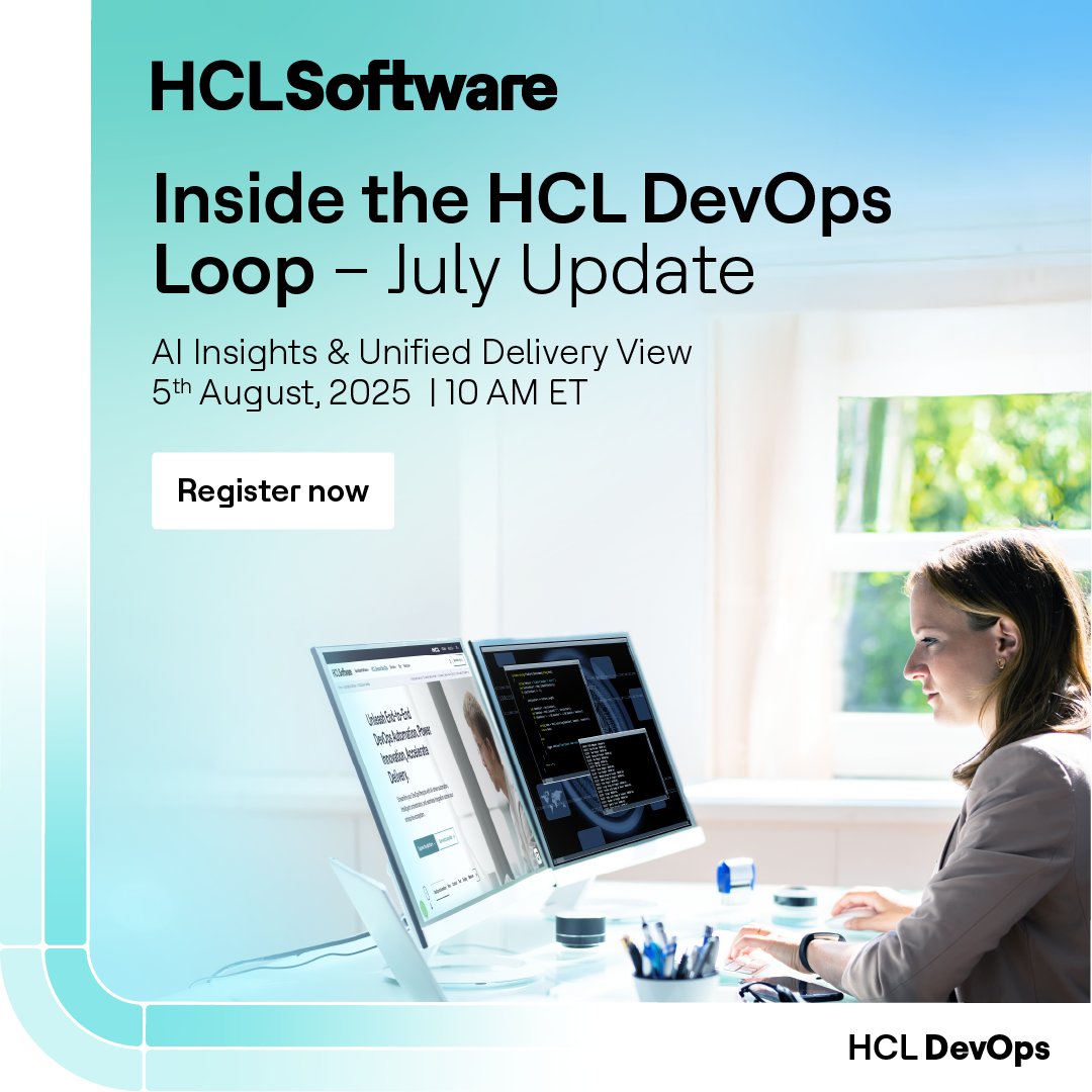 hcl_devops's tweet image. Join us for the July edition of Inside the Loop—your quarterly deep dive into the latest DevOps innovations across Plan, Test, Build, Deploy, and Velocity.
Get insights, product updates & take part in a live Q&A with HCL DevOps experts.
Register now ➡️ hclsw.co/bed4az