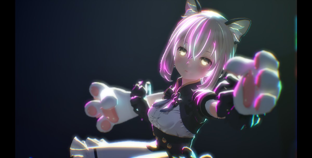 リムライト効果を 複数回かけられるようになった！
色使いが難しいやね

#VRM4U #UE5