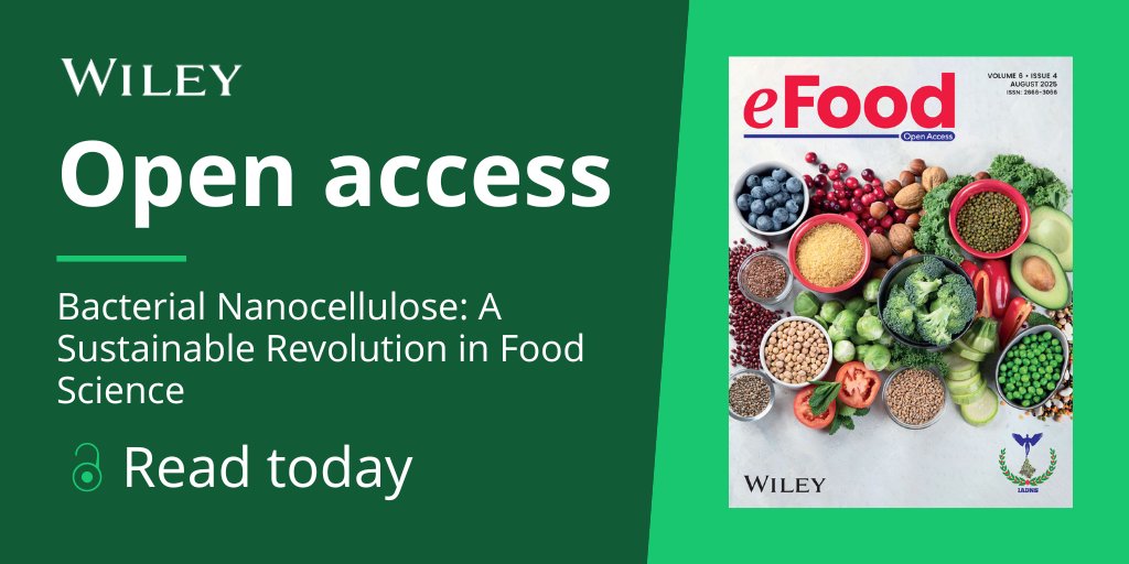 🔬 Discover how bacterial nanocellulose is revolutionizing food science, from smart packaging to fat replacers and edible coatings. 

Explore sustainable innovation in action.

📖 Read the #OpenAccess review in eFood: 
ow.ly/ZyfF50WrQ8T

#FoodScience #Sustainability #BNC