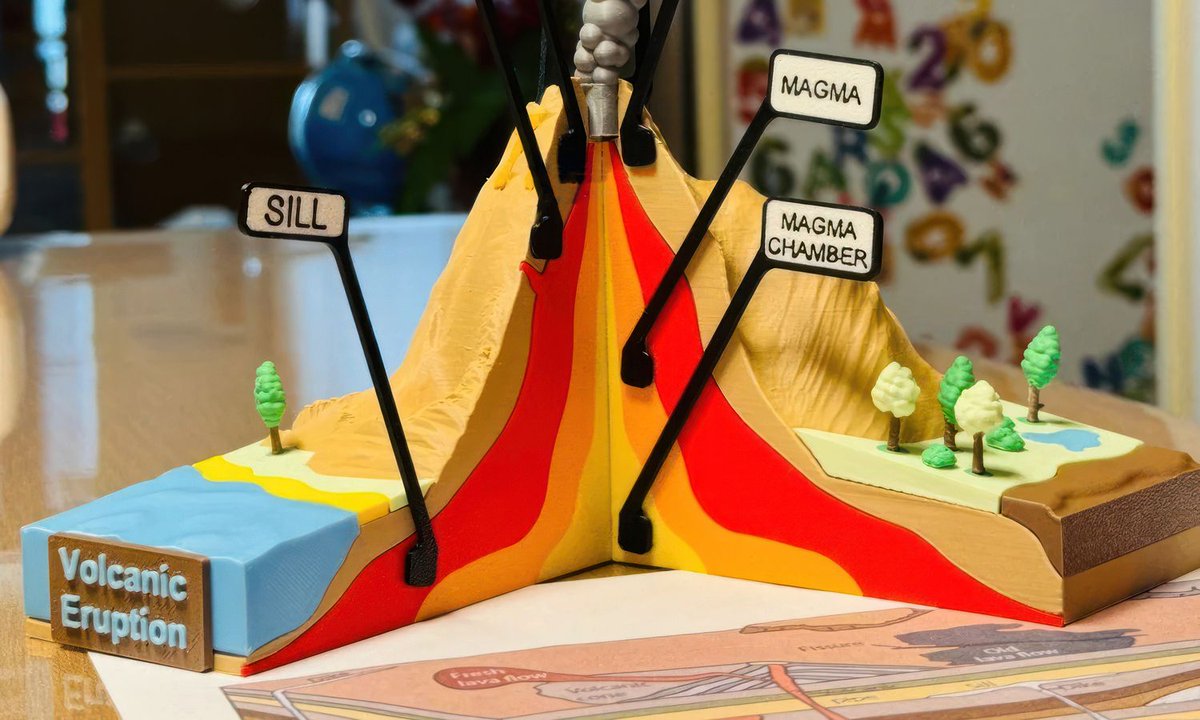 facfox3d's tweet image. Bring complex concepts to life with tactile, visually engaging models like this 3D printed volcano cross-section. It's perfect for hands-on, STEM-based education, helping students visualize hidden structures and learn interactively!
Learn more: buff.ly/DeJd1yD
#3DPrinting