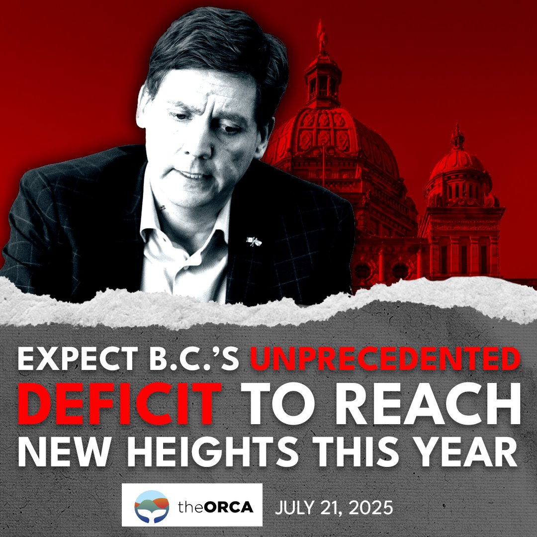 Conservative_BC's tweet image. BC’s deficit was $9.1 B last year. Eby’s 2025 budget bumps it to $10.9 B—and experts now warn it could hit $18 B, the worst in Canada. Record debt, multiple credit downgrades, zero plan. This is fiscal vandalism. #bcpoli