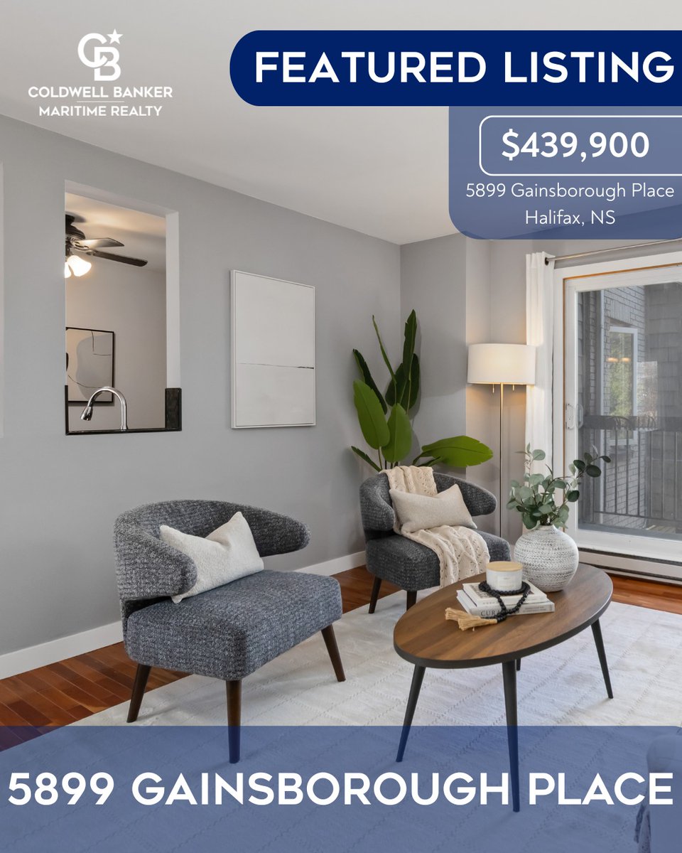 5899 Gainsborough Place offers 3 beds, 2 baths, and 1,320 sq ft of updated style in Halifax’s North End. With two balconies, a walk-out lower level, and basin views—this townhouse is a rare find.

For more information, call 902-210-1223
Or visit: bit.ly/4f2YFnj