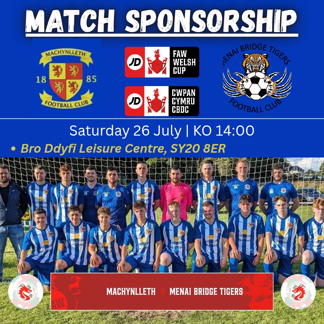 Football Cymru Community ๐ด๓ ง๓ ข๓ ท๓ ฌ๓ ณ๓ ฟ (@fooballcymru) on Twitter photo The #JDWelshCup is back this weekend!
We will be sponsoring <a href="/MachynllethFC/">Machynlleth FC</a> vs <a href="/MBTigers/">Menai Bridge Tigers FC</a>
Both Tier 4 clubs, should be a very good game ๐ The #JDWelshCup is back this weekend!
We will be sponsoring <a href="/MachynllethFC/">Machynlleth FC</a> vs <a href="/MBTigers/">Menai Bridge Tigers FC</a>
Both Tier 4 clubs, should be a very good game ๐
