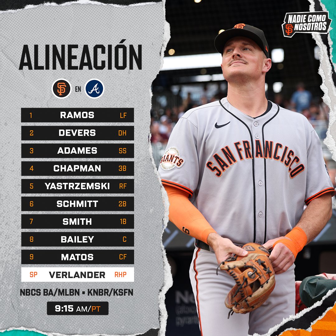 SFGiants's tweet image. Morning baseball ☀️
⌚️: 9:15 a.m. PT
📍: Atlanta, GA
📺: @NBCSGiants | @MLBNetwork
📻: @KNBR | KSFN
#SFGiants | @CocaCola