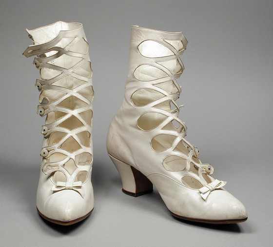 wikivictorian's tweet image. Boots, 1895. United States. Los Angeles County Museum of Art.