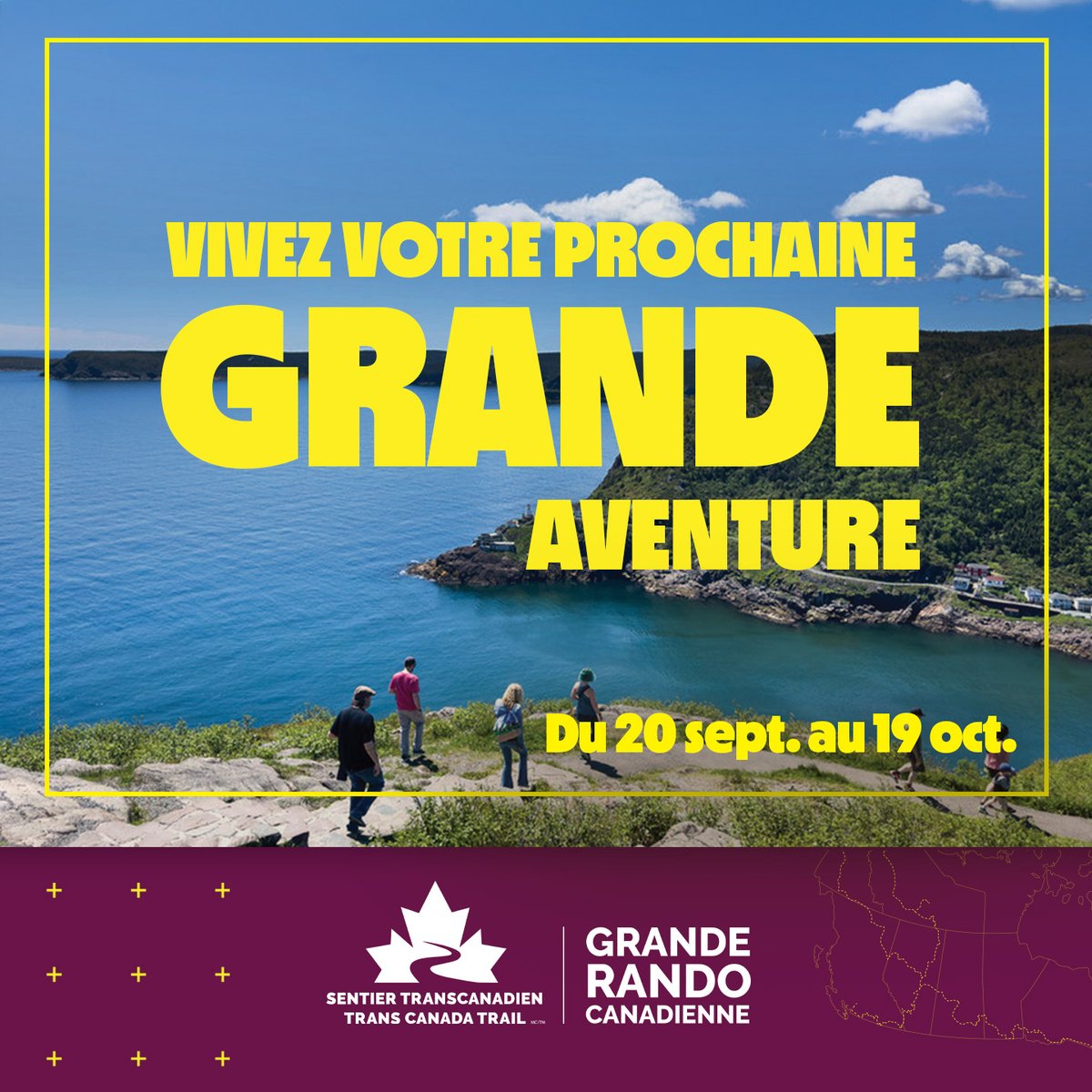 Sentier Transcanadien 🇨🇦 (@sentiertc) on Twitter photo Cet automne, prenez part à la #GrandeRandoCanadienne pour soutenir la mission de <a href="/SentierTC/">Sentier Transcanadien 🇨🇦</a>! Notre objectif collectif: 30 000 km en 30 jours. 🚶♀️🚴♂️🏃♂️ Où que vous soyez au Canada, vous pouvez participer! 👉 Inscrivez-vous : brnw.ch/21wUmLg Cet automne, prenez part à la #GrandeRandoCanadienne pour soutenir la mission de <a href="/SentierTC/">Sentier Transcanadien 🇨🇦</a>! Notre objectif collectif: 30 000 km en 30 jours. 🚶♀️🚴♂️🏃♂️ Où que vous soyez au Canada, vous pouvez participer! 👉 Inscrivez-vous : brnw.ch/21wUmLg