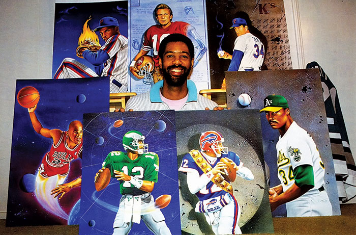 JunkWaxHeroes's tweet image. Pro-Visions Artist Terry Smith with his original works 🎨