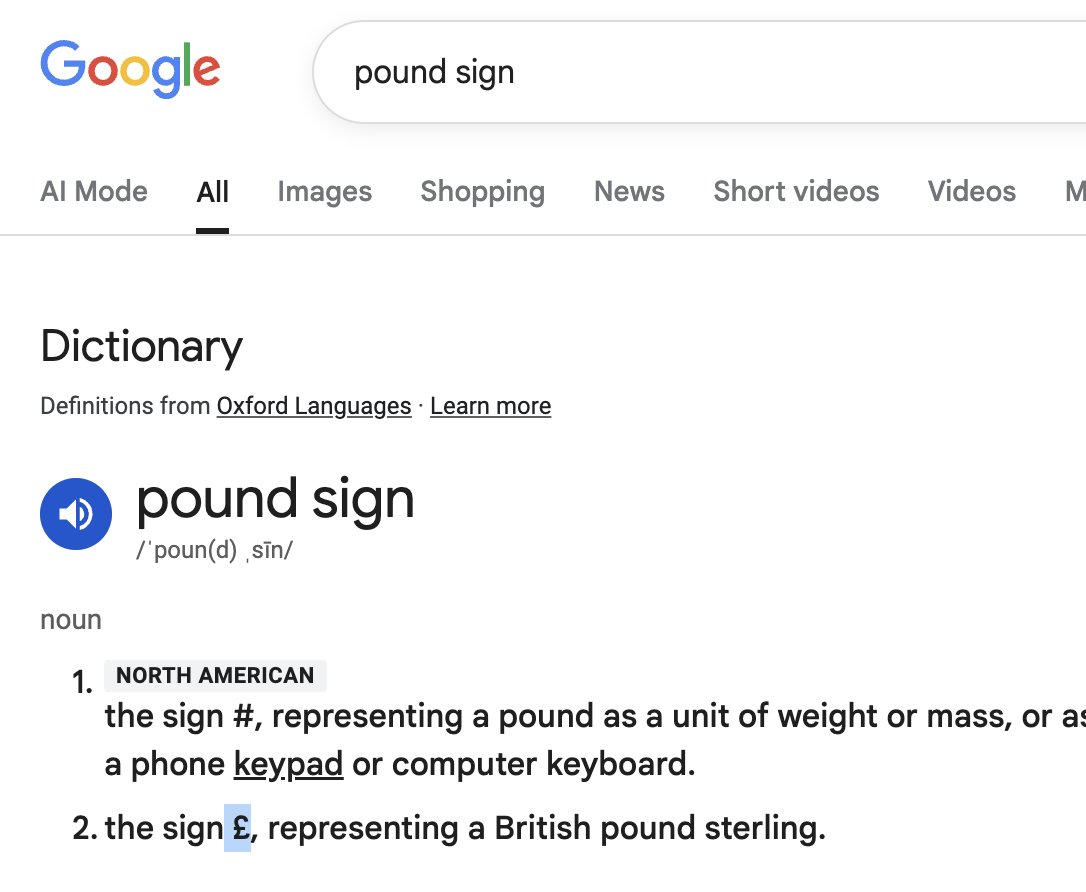 medeana's tweet image. every time i need to use the "pound sign" i google this and then copy and paste it 👎