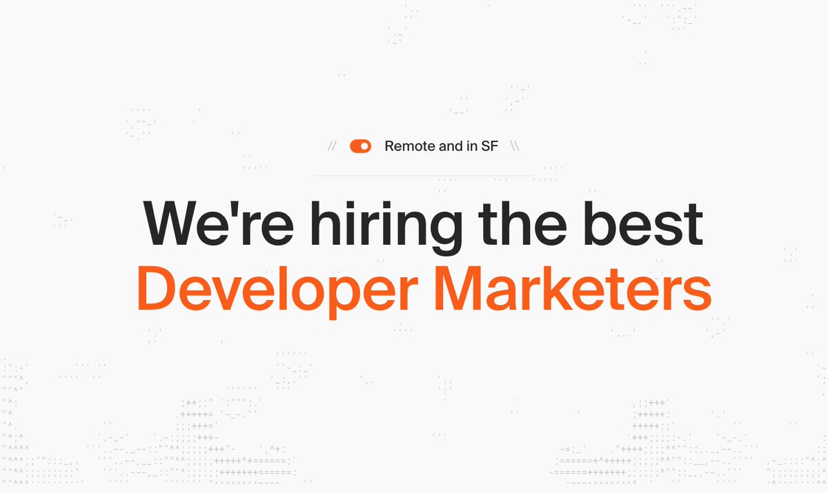ericciarla's tweet image. We're hiring the best Developer Marketers in the world.
If you've shipped and marketed something developers actually use, we need you at @firecrawl_dev.
We're profitable with infinite runway. Remote team w/ SF office. Ex-founders preferred.
DM me what you've built.