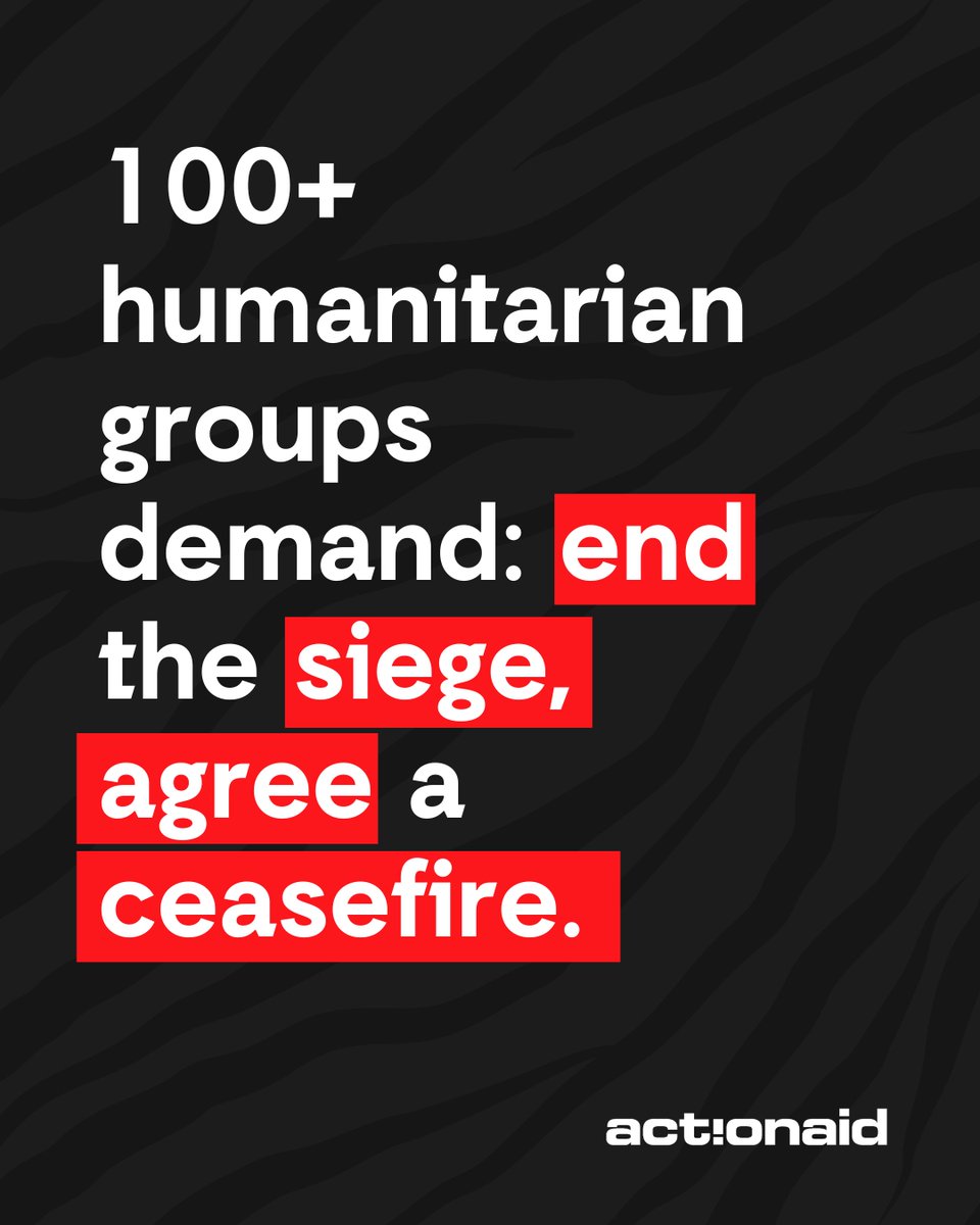 ActionAid's tweet image. Children go hungry, aid is blocked, and Gaza is collapsing. Swipe the carousel to see why we’re calling this a man-made famine.
We demand open crossings, a UN-led response, and a ceasefire NOW.
Read our full statement and share widely:
bit.ly/4fcK1Kk