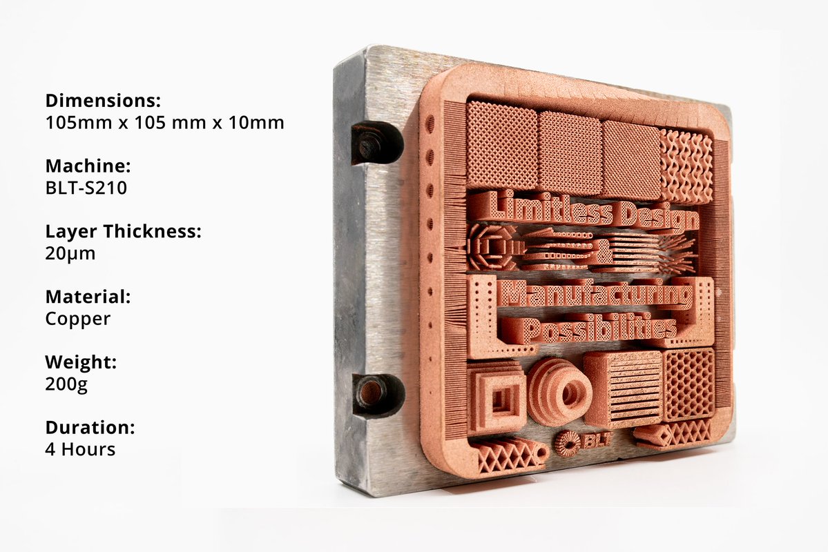 GoEngineer's tweet image. These parts are 3D printed.
In metal.
With BLT 3D printers, you can #3Dprint complex #metal parts out of #copper and titanium.
Think about all of the possibilities you unlock when you implement metal 3D printing into your workflow. What will you create? hubs.la/Q03ystjR0