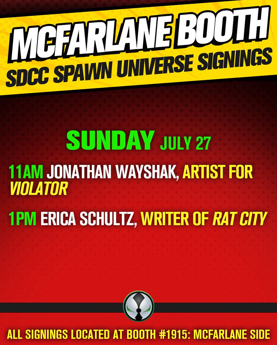 WAY$HAK (@wayshak) on Twitter photo Don’t forget, I’ll be signing at the <a href="/McFarlaneComics/">McFarlane Comics Official</a> booth this coming Sunday @ 11am.
Free prints for the first 30 people in line. Don’t forget, I’ll be signing at the <a href="/McFarlaneComics/">McFarlane Comics Official</a> booth this coming Sunday @ 11am.
Free prints for the first 30 people in line.