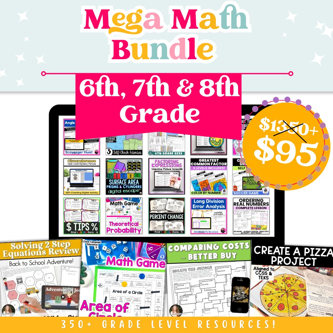 MotivationMath's tweet image. 🚨 BIGGEST MATH BUNDLES EVER! 🚨
Ready to save BIG on math resources that actually engage your students?
These Mega Math Bundles are packed with 220+ to 350+ grade-level resources, and they’re deeply discounted for a limited time! 🎉

📚 Link in bio!