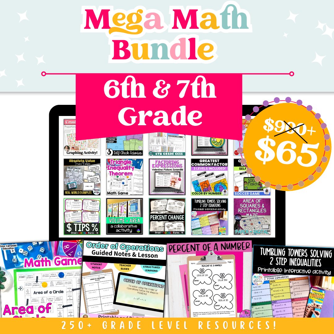 MotivationMath's tweet image. 🚨 BIGGEST MATH BUNDLES EVER! 🚨
Ready to save BIG on math resources that actually engage your students?
These Mega Math Bundles are packed with 220+ to 350+ grade-level resources, and they’re deeply discounted for a limited time! 🎉

📚 Link in bio!