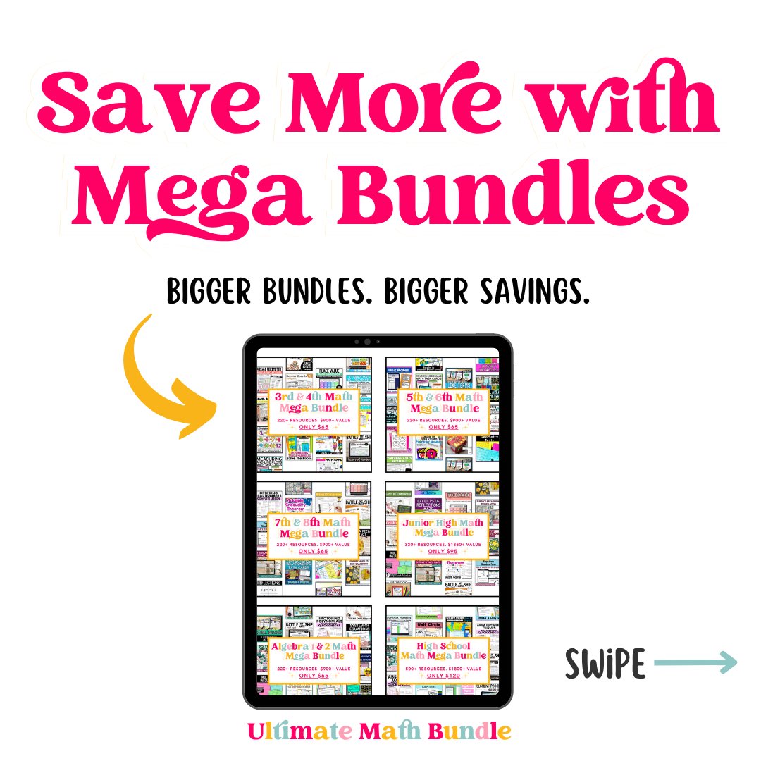MotivationMath's tweet image. 🚨 BIGGEST MATH BUNDLES EVER! 🚨
Ready to save BIG on math resources that actually engage your students?
These Mega Math Bundles are packed with 220+ to 350+ grade-level resources, and they’re deeply discounted for a limited time! 🎉

📚 Link in bio!