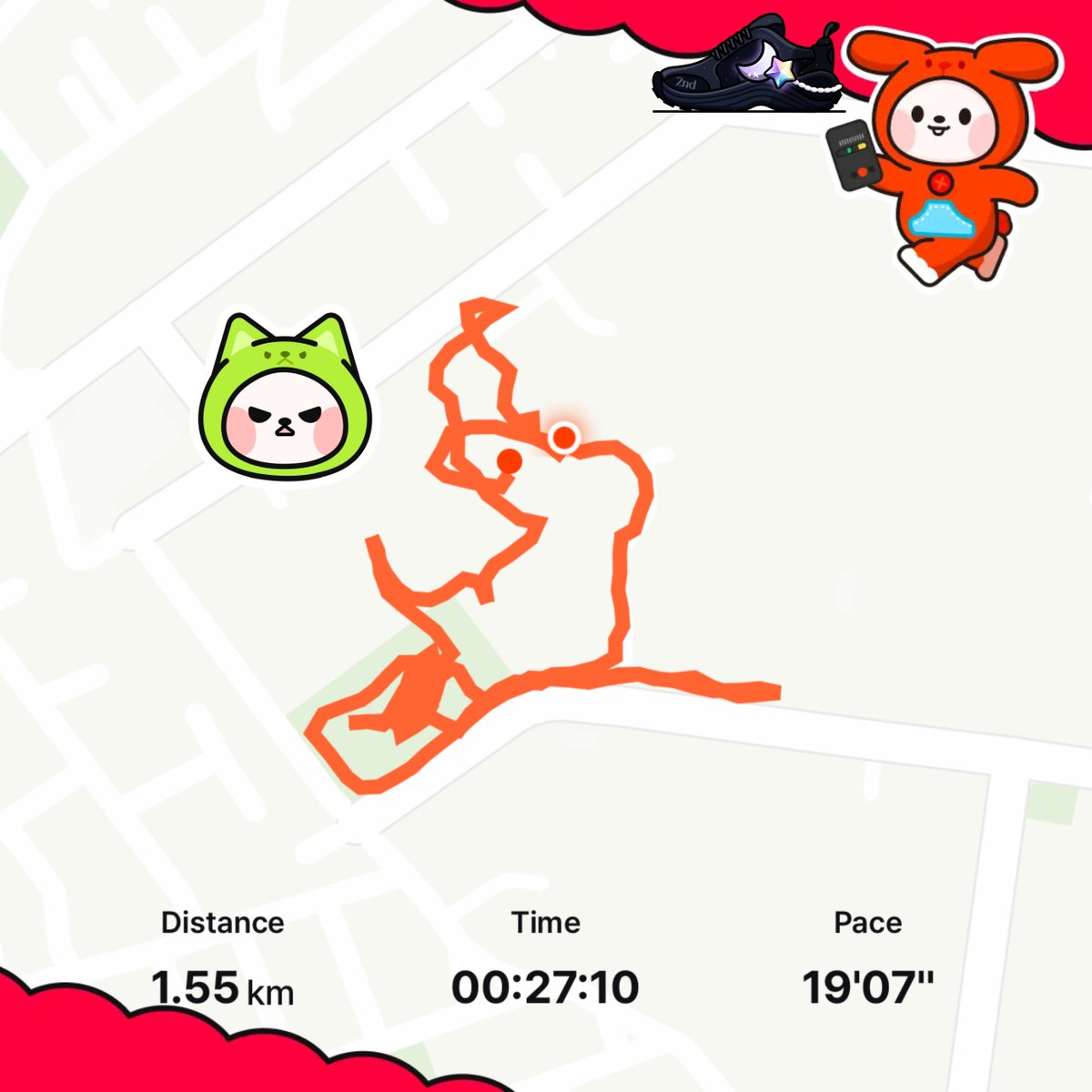 superwalkpanda's tweet image. SuperWalkのArt-Runに参加してみます！
これは「かわいいネズミRUN」です。（マップはそんなにキレイじゃないけど…）
Lucyがネズミを追いかけています。ふふ 😄

#SuperWalkArt #ArtRun #RunArt #SuperWalk