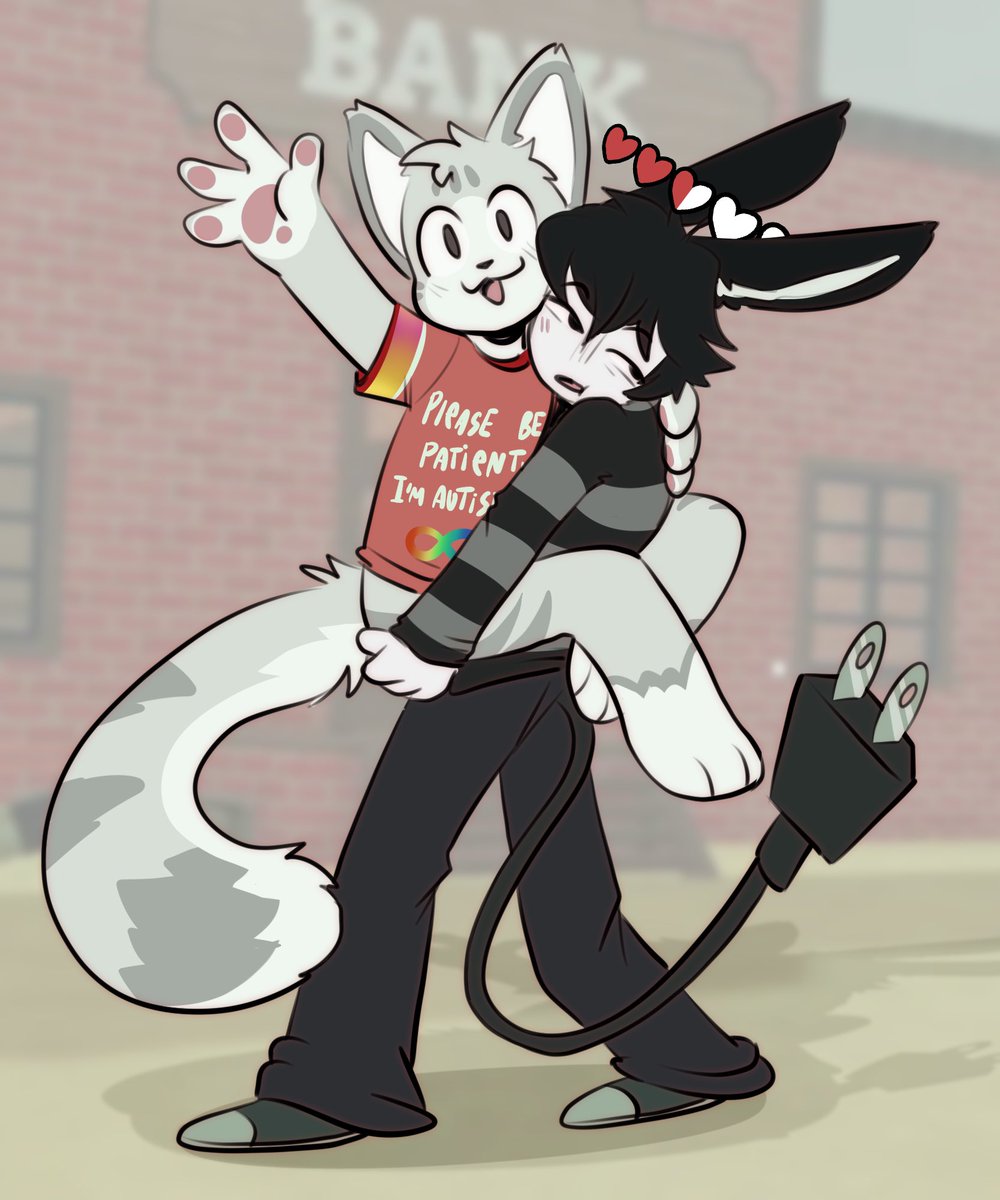 sunvember_art's tweet image. silly art for my bestie with our Roblox avatars (ofc Im the emo bunny…….)