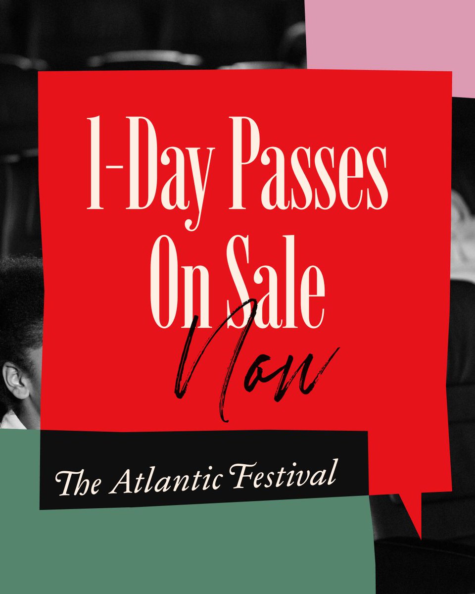 AtlanticLIVE's tweet image. 1-Day Passes and Out and Abouts are now on sale for The Atlantic Festival. Join us in New York this fall for a three-day celebration of bold ideas and urgent conversations. With a powerhouse speaker lineup including: Richard Ayoade with David Letterman, Robert Downey Jr., Kamilah…